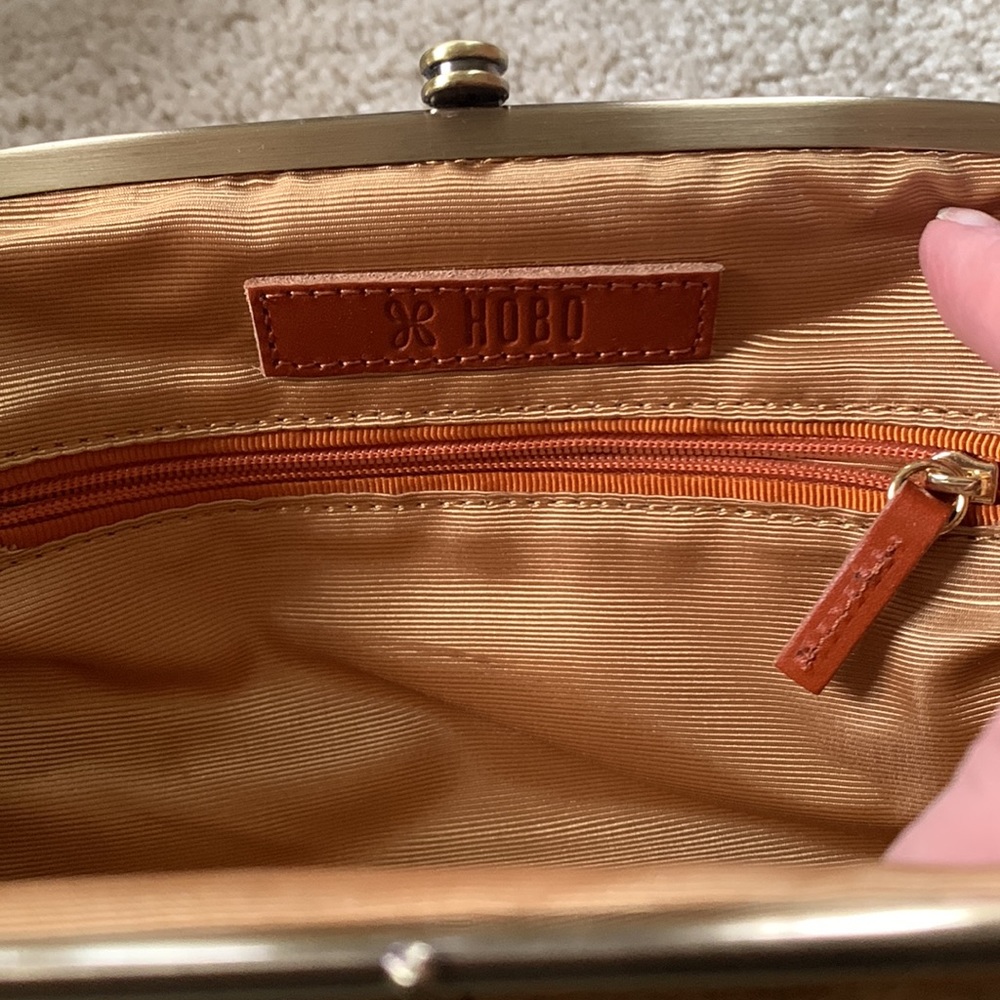 Gold Patent Leather Crossbody Bag - Women's Shoulder Purse - Picture 8 of 10